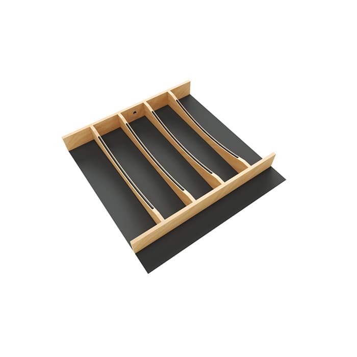 19-1/4" Craftsman Utensil Drawer Insert with Black Accent, Light Brown