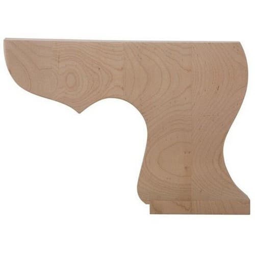 6" Wide x 4-1/2" High Pedestal Right Bun Foot, Maple