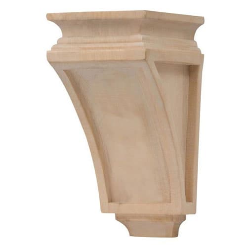 9-1/2" x 4-3/4" x 5-3/4" Machine Carved Mission Corbel, Alder