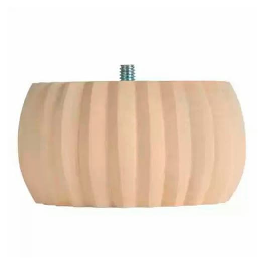 4" Wide x 2" High Reeded Bun Foot, Hickory