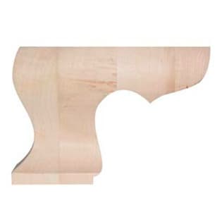 6" Wide x 4-1/2" High Pedestal Corner Bun Foot, Maple