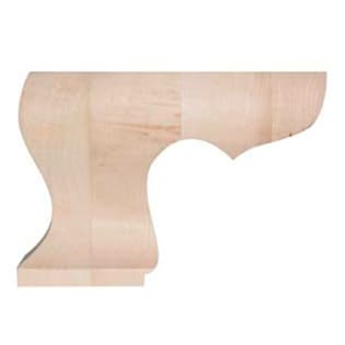 6" Wide x 4-1/2" High Pedestal Left Bun Foot, Alder