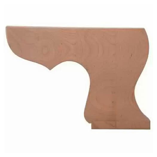 6" Wide x 4-1/2" High Pedestal Right Bun Foot, Cherry
