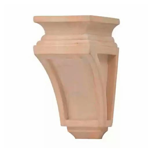 3-1/2" Arts/Crafts Lantern Hand Carved Corbel, Linden