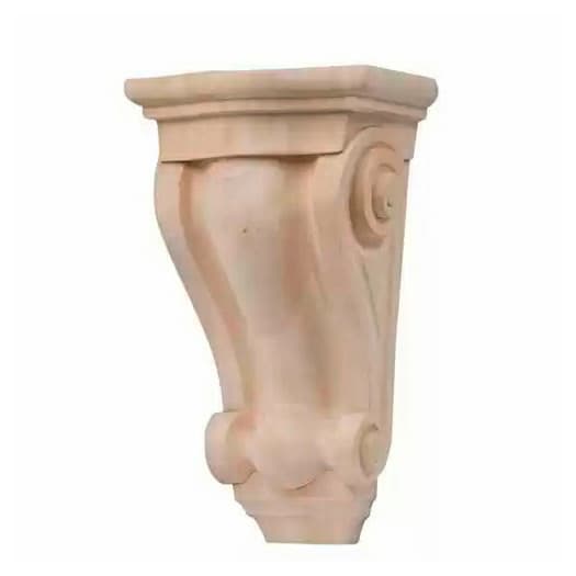 5-3/4" Traditional Hand Carved Corbel, Red Oak
