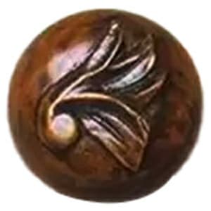 1-1/2" Acanthus Leaf Small Wood Knob, Oak, 1-3/8" Projection