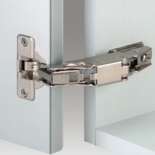 Nexis 170° Opening Hinge, 48mm Bore Pattern, Self-Closing, Full Overlay, Nickel-Plated, Dowelled