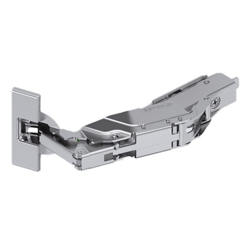Tiomos 160° Opening Hinge, 45mm Bore Pattern, Soft-Closing, Overlay, Nickel-Plated, Dowelled