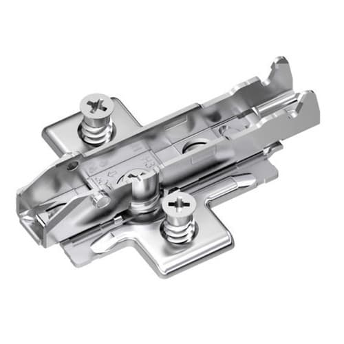 Grass Tiomos, Wing Base Plate, 4-Point Fixing, With Pre-Mounted Euro Screws (13.5mm)
