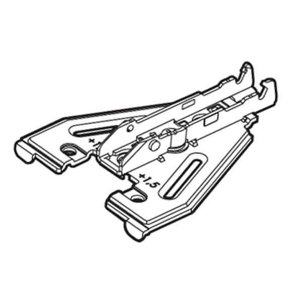 Tiomos Cam Adjustable Face Frame Mounting Plate for Wood Screws, Nickel-Plated, Screw-On, 4.5mm