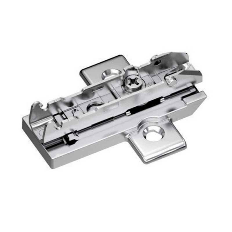 Tiomos Adjustment Wing Mounting Plate for Wood Screws, 2-Point Fixing, Nickel-Plated, Screw-On, 9.5mm