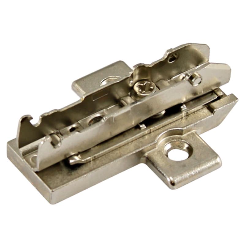 Tiomos Adjustment Wing Mounting Plate for Wood Screws, 2-Point Fixing, Nickel-Plated, Screw-On, 19mm