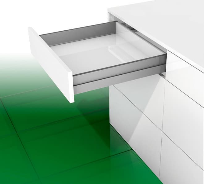 Nova Pro Scala Drawer Member Set, Full Extension, Soft-Closing, 3-1/2", Silver, 14
