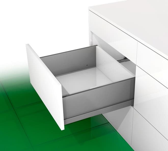 Nova Pro Scala H186 Drawer Member Set with 154lb Capacity, Full Extension, Soft-Closing, 7-5/16", Ice, 18