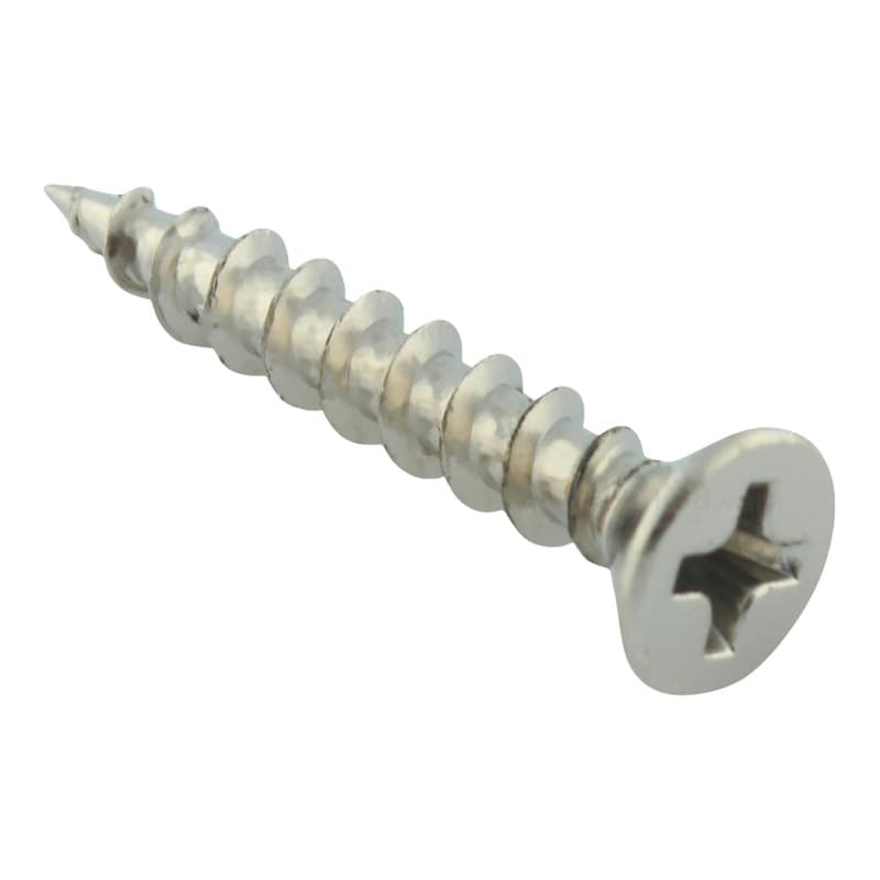 #6 x 1/2" Flat Head Wood Screw, Phillips Drive Coarse Thread and Sharp Point, Nickel, Box of 5 Hundred by Grass