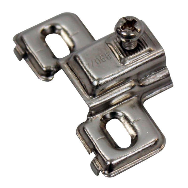TEC 872 Side-Mount Adjustable Face Frame Mounting Plate, Nickel-Plated, Screw-On, 4mm