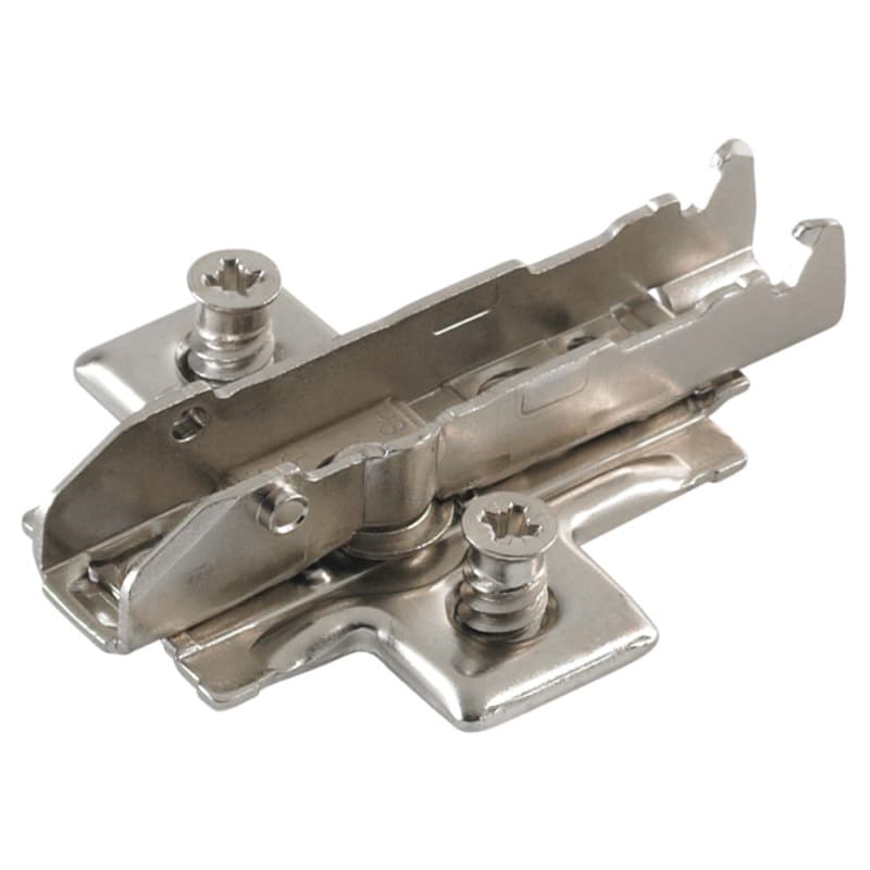Tiomos Adjustment Wing Mounting Plate with Pre-Mounted Euro Screws, 4-Point Fixing, Nickel-Plated, Screw-On, 3.5mm