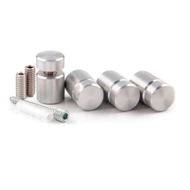 3/4" Diameter x 3/4" Long Standoff Kit, Satin Clear Anodized