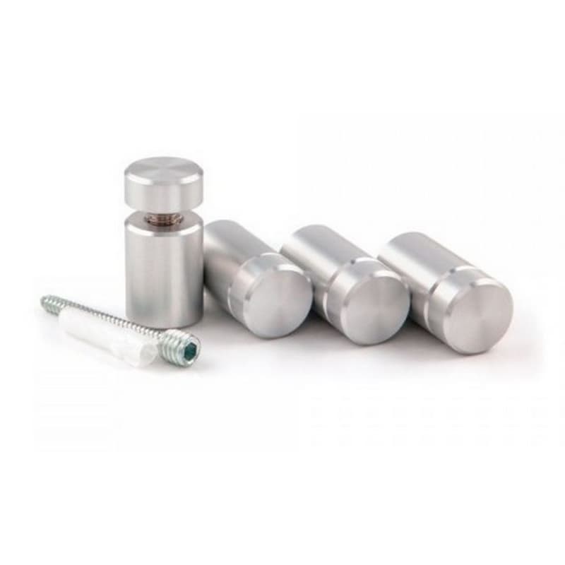 3/4" Diameter x 1" Long Standoff Kit, Satin Clear Anodized