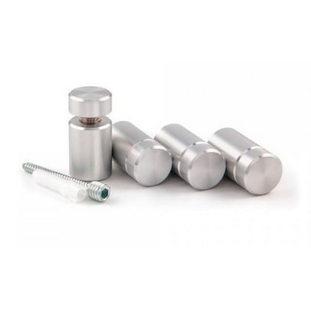 3/4" Diameter x 1" Long Standoff Kit, Satin Clear Anodized
