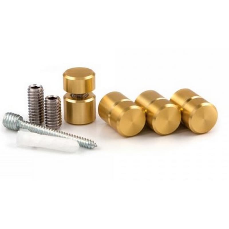5/8" Diameter x 1/2" Long Standoff Kit, Satin Clear Anodized