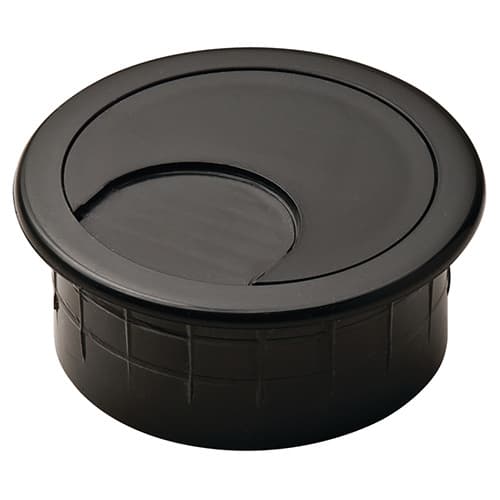 47mm 2-Piece Cable Grommet with Break-Off Tab, Black