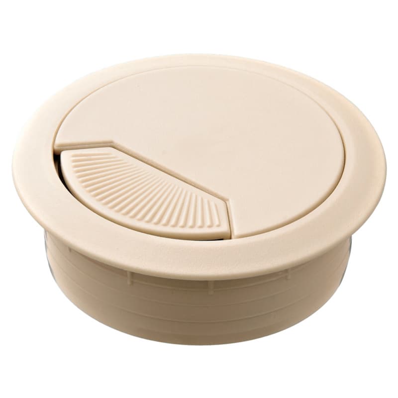 60mm Cable Grommet with Spring-Loaded, Almond