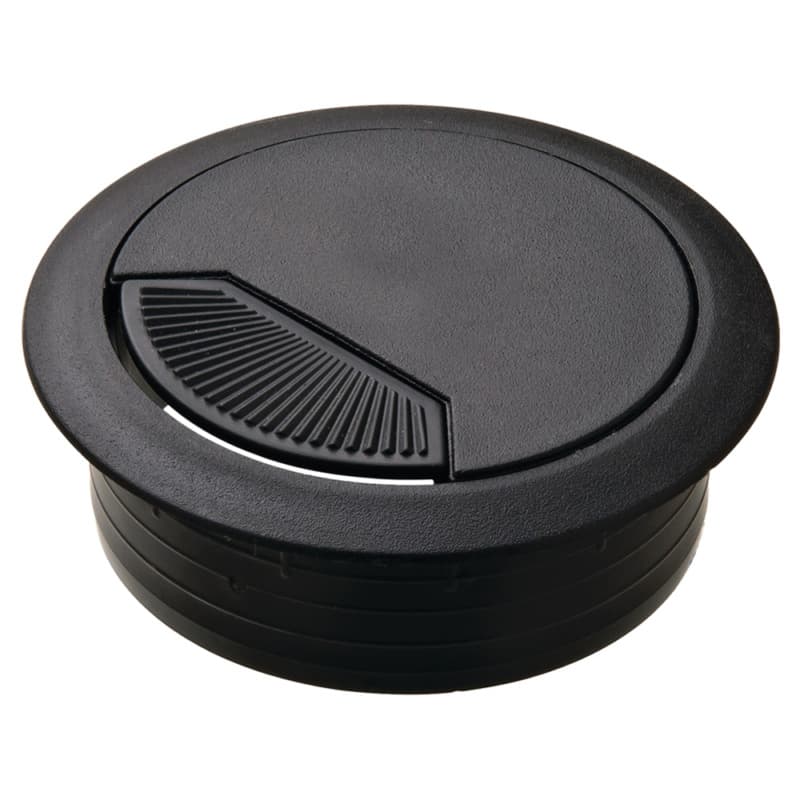 60mm Cable Grommet with Spring-Loaded, Black