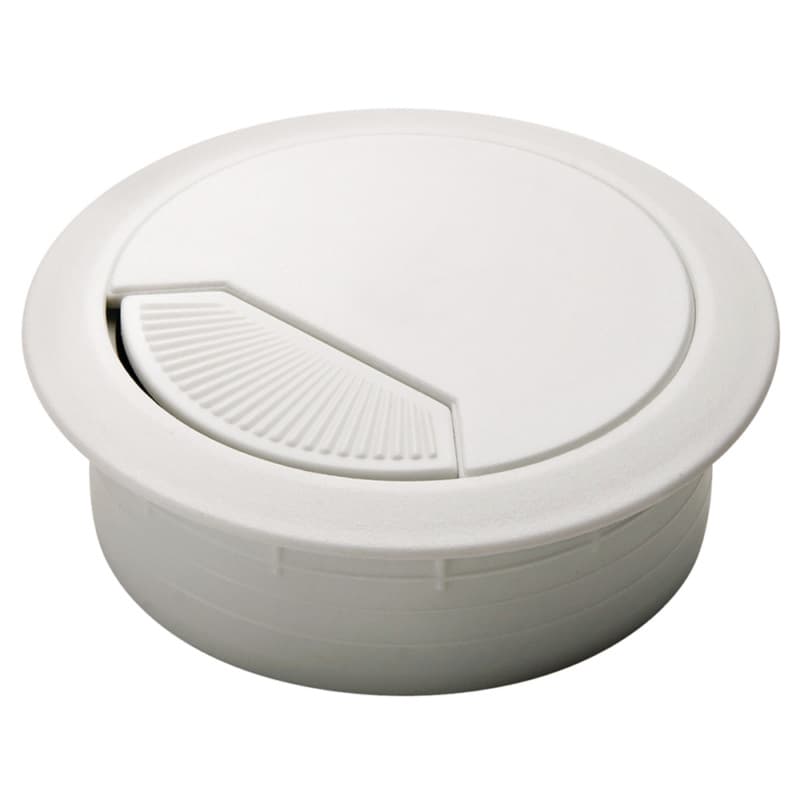 60mm Cable Grommet with Spring-Loaded, White