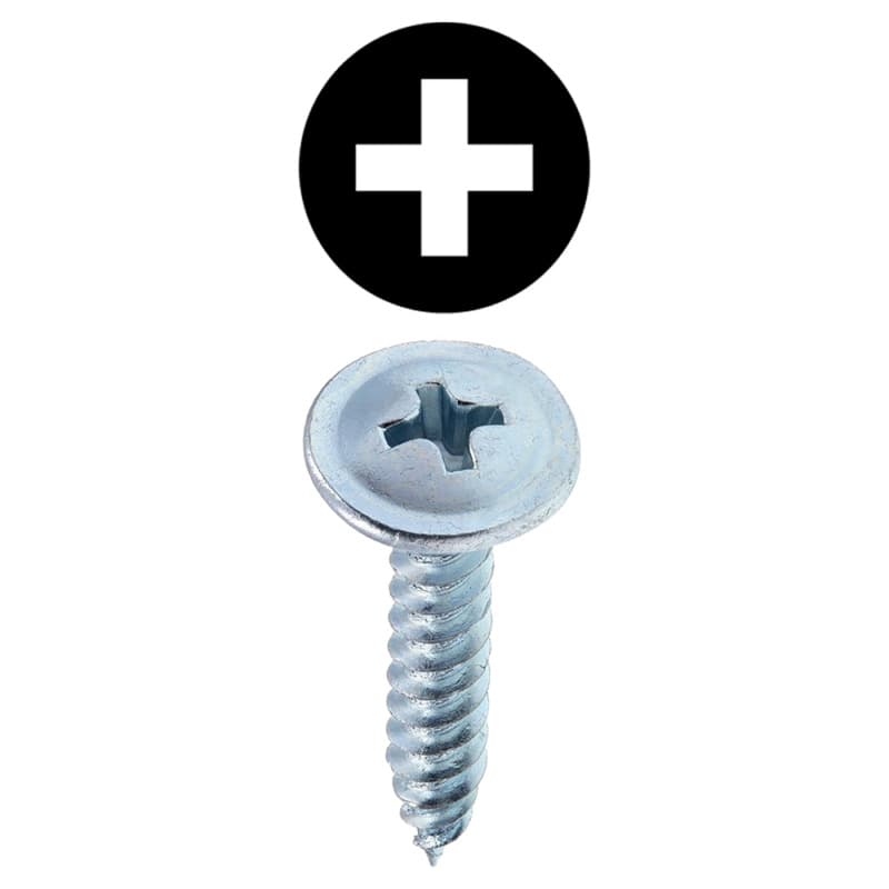 #8 x 1-1/4" Truss Head Machine Screw, Phillips Drive Coarse Thread and Sharp Point, Zinc, Box of Hundred by Hardware Concepts Inc.