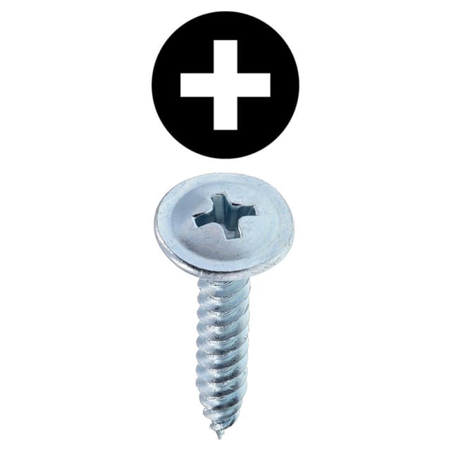 #8 x 1-1/4" Truss Head Machine Screw, Phillips Drive Coarse Thread and Sharp Point, Zinc, Box of Hundred by Hardware Concepts Inc.