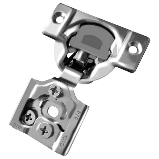 Optimat 3D 105° Opening Face Frame Hinge, Self Closing, 45mm Boring Pattern, 1" Overlay, Dowelled