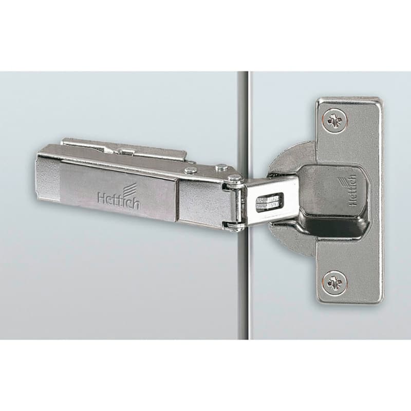 Intermat 125° Opening Hinge, 45mm Boring Pattern, Self-Closing, Overlay, Nickel-Plated, Expando