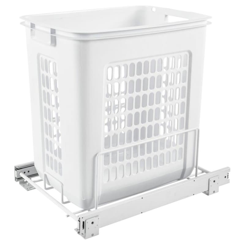 14-1/4" Wide Roll-Out Hamper Basket, White Finish