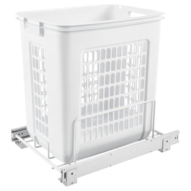 14-1/4" Wide Roll-Out Hamper Basket, White Finish