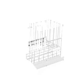 14-3/4" Wide Roll-Out Wire Hamper Basket with Full-Extension Slide, White Finish