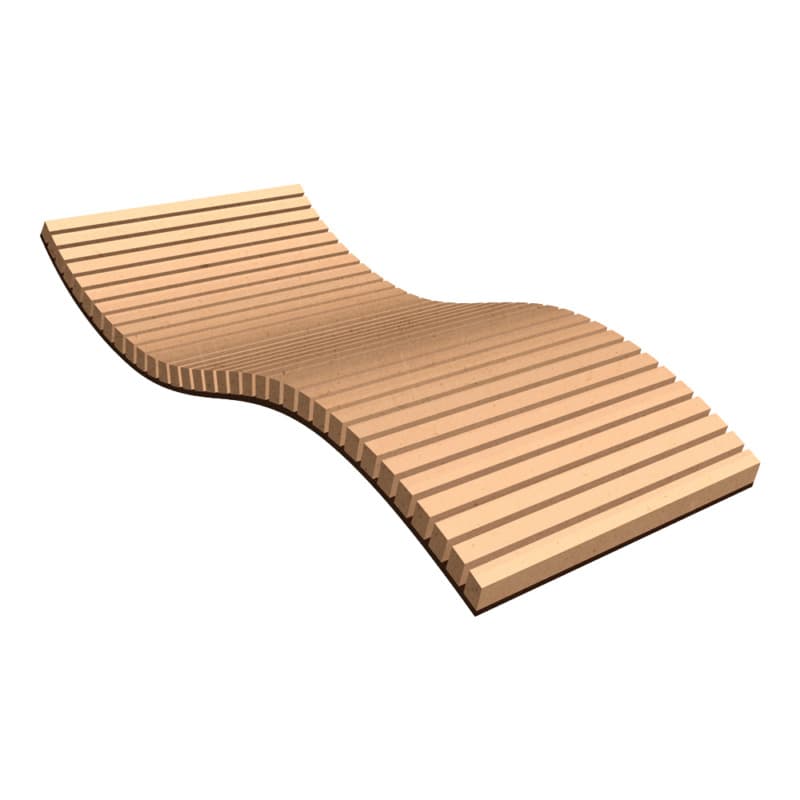 Econocore 96" x 48" (4' Slats) Barrel Bend Flexible Panel with 1/4" MDF Core and HD Fiberboard Face