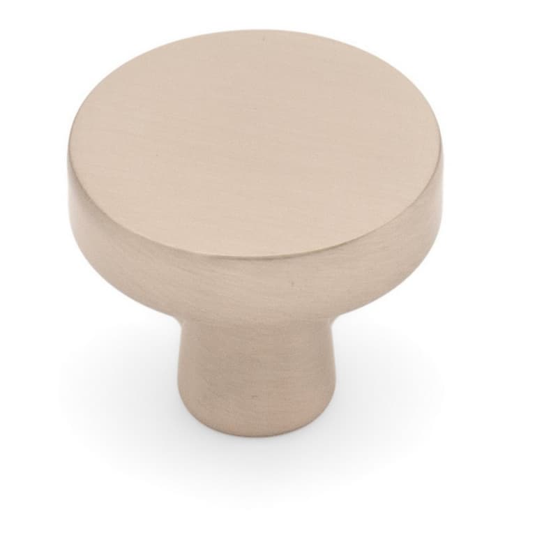 1-11/32" City Style Round Cabinet Knob, Brushed Satin Nickel