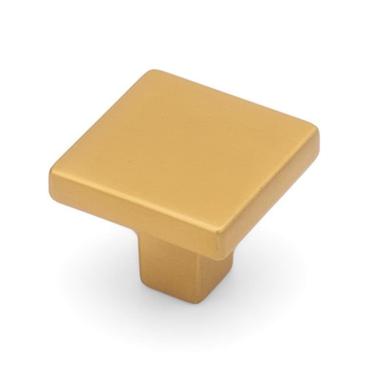 1-1/8" Skyline Square Cabinet Knob, Brushed Satin Brass