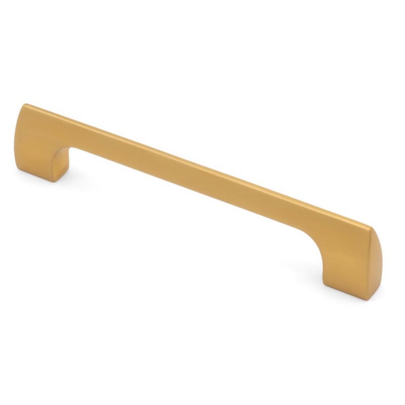 5-3/64" City Style Cabinet Pull, Brushed Satin Brass, 5-25/32" Length