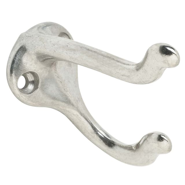 1-3/4" Brass Coat/Hat Hook, Satin Chrome Finish