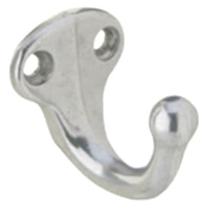1-11/16" x 1-1/4" Single Wardrobe Hook, Satin Chrome Finish