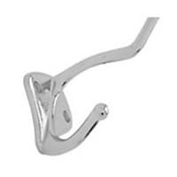 Double Prong Coat Hook, Polished Chrome