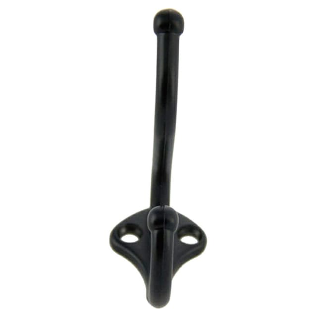 Vertical Double Coat Hook, Matte Black