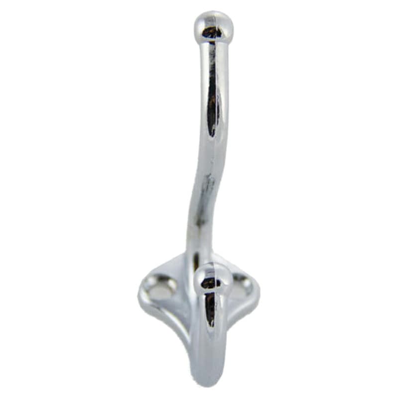 Vertical Double Coat Hook, Polished Chrome