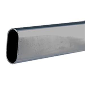 8' Long Oval Steel Closet Rod, Chrome Plated Finish