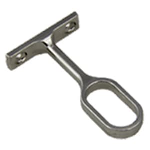 Closet Rod Oval Center Support with Screw, Satin Nickel Finish