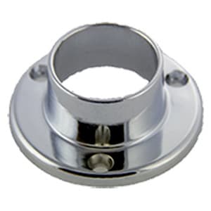 1-1/4" Diameter Closet Rod Closed Round Socket with Screw, Chrome Plated Finish