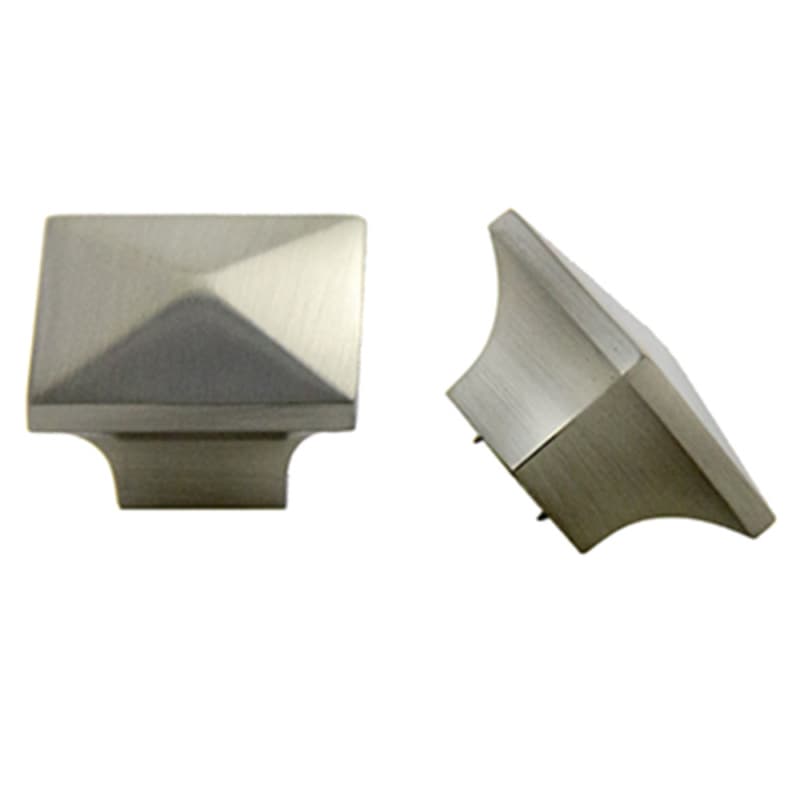 32mm Square Pyramid Knob, Satin Nickel