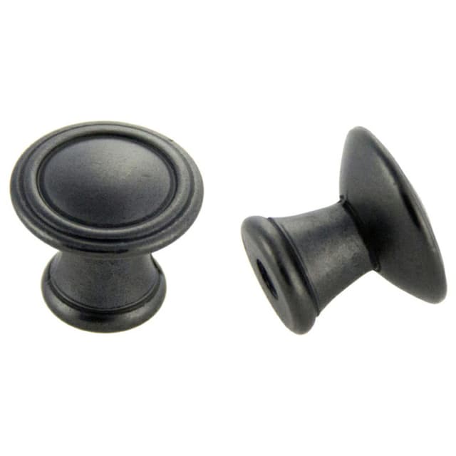 30mm Traditional Deco Round Knob, Weathered Black